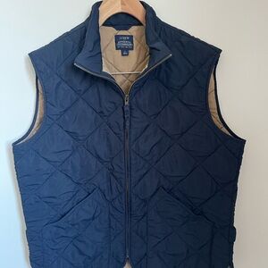 J. Crew Men's Navy Quilted Vest size Large